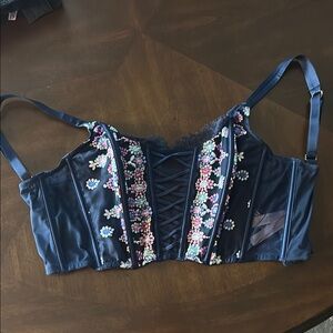 Floral Embroidered Corset Top